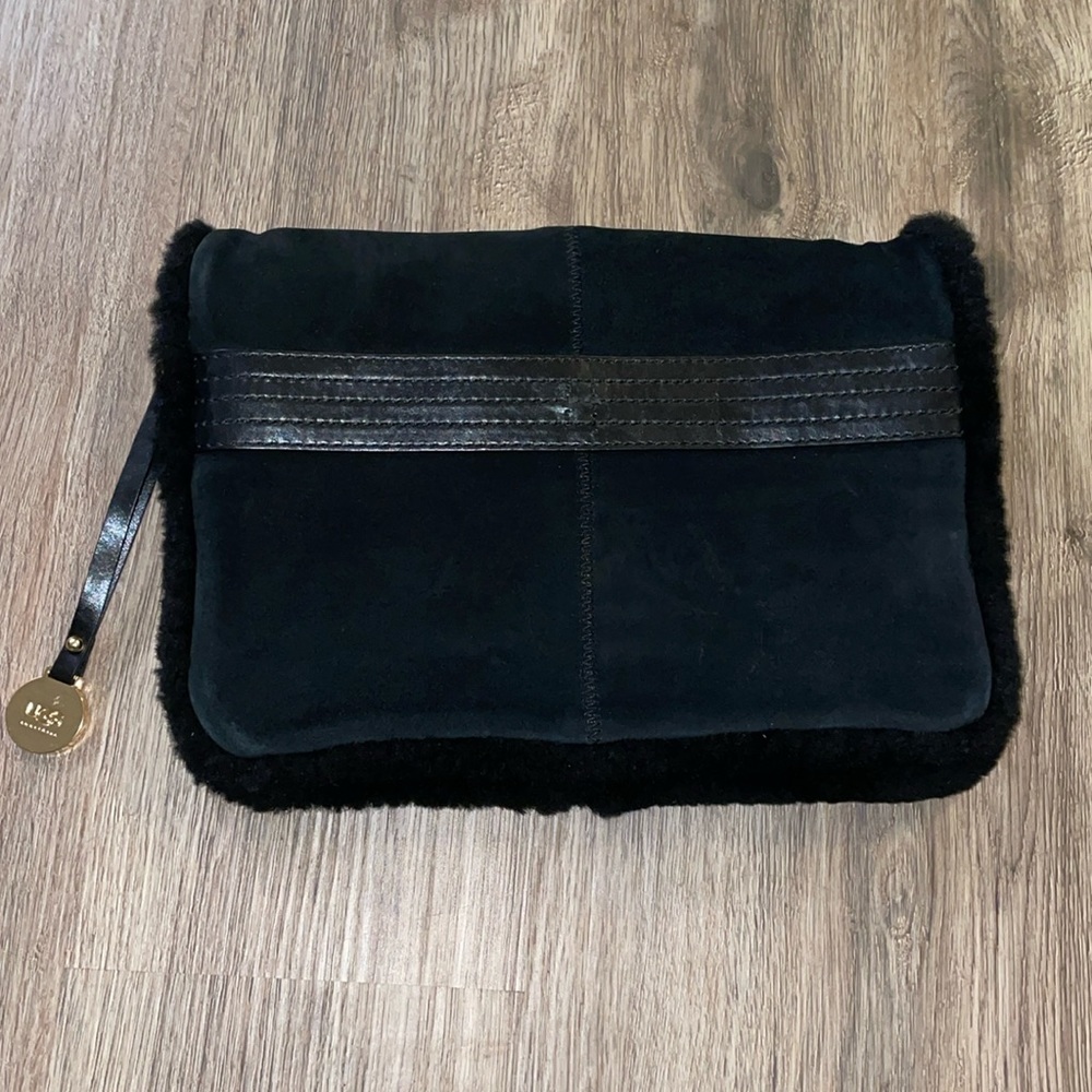 UGG Shearling & Suede Shoulder Bag/ Clutch black - Picture 1 of 4